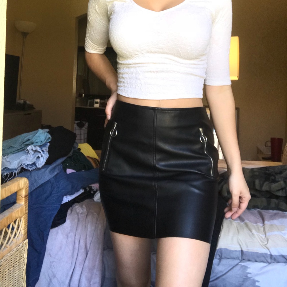 Faux leather skirt